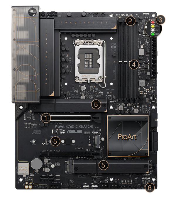 DIY-freundliche Eigenschaften des ProArt B760-Creator D5 Mainboards