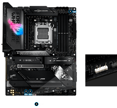 Strix X870E-E RGB-Header Positionen