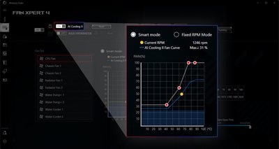 UI-Schnittstelle von AI COOLING II