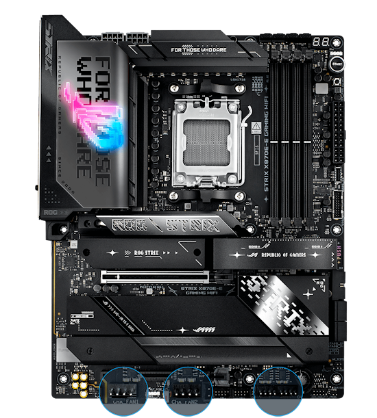 Strix X870E-E Gehäuselüfterpositionen