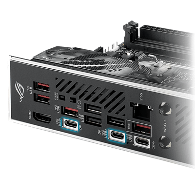 Das Strix X870-I verfügt über ZWEI USB4® PORTS