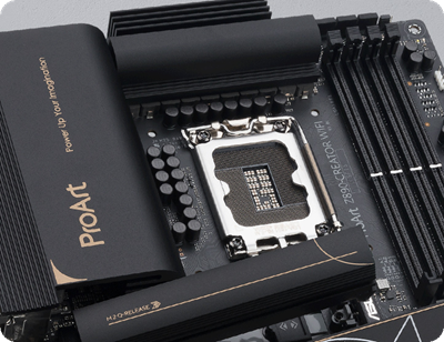 Nahaufnahme des ProArt Z890-Creator WiFi um den CPU-Sockel